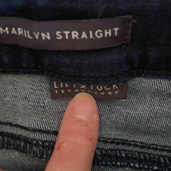 NYDJ Marilyn Straight Leg Jeans Dark Wash Size 12P - Picture 9 of 11